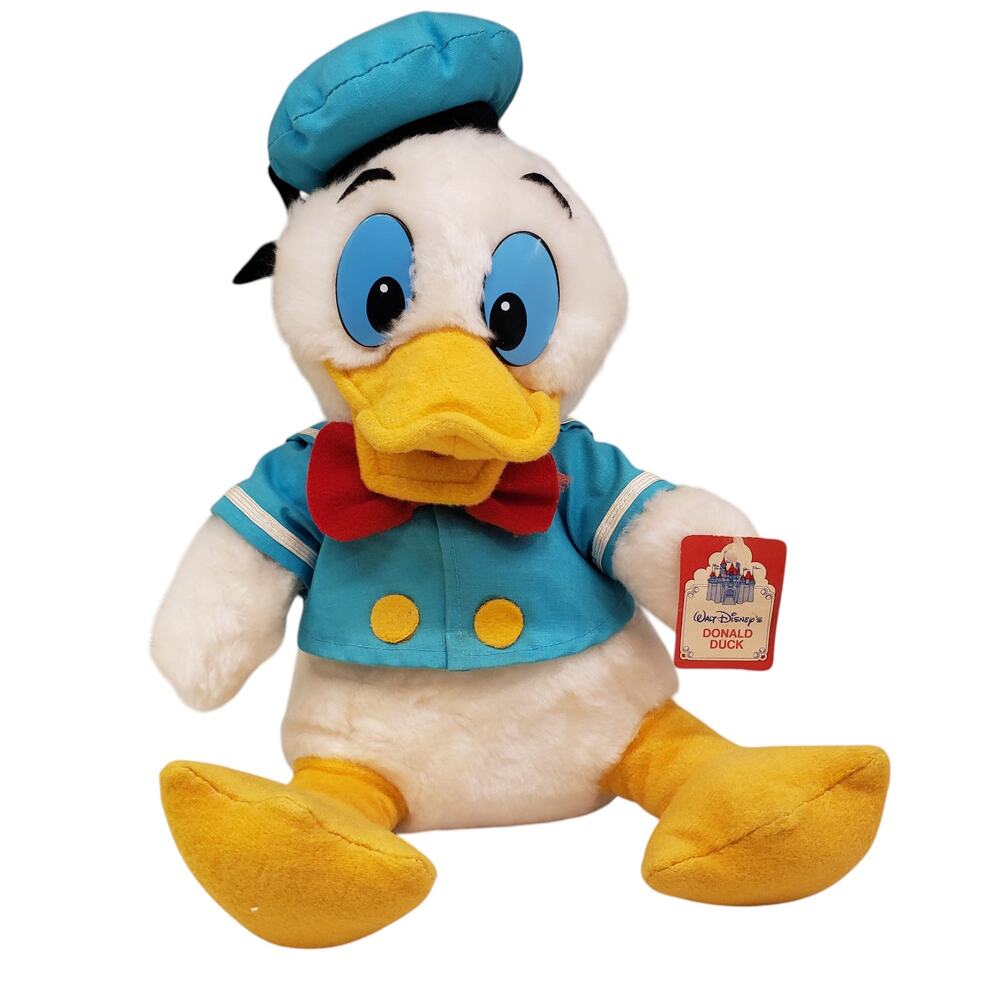 Vintage Disney Donald Duck Plush with Tags 12" Disneyland